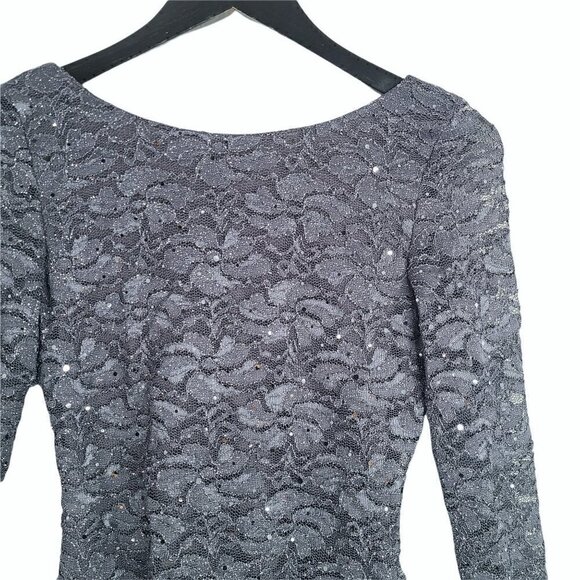 Jump Apparel Gray Sparkly Sequin Open Back Bodycon Mini Dress 3/4 - Picture 2 of 9